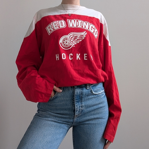 Vintage Detroit Red Wings Hockey Long Sleeve Shirt - Picture 2 of 11